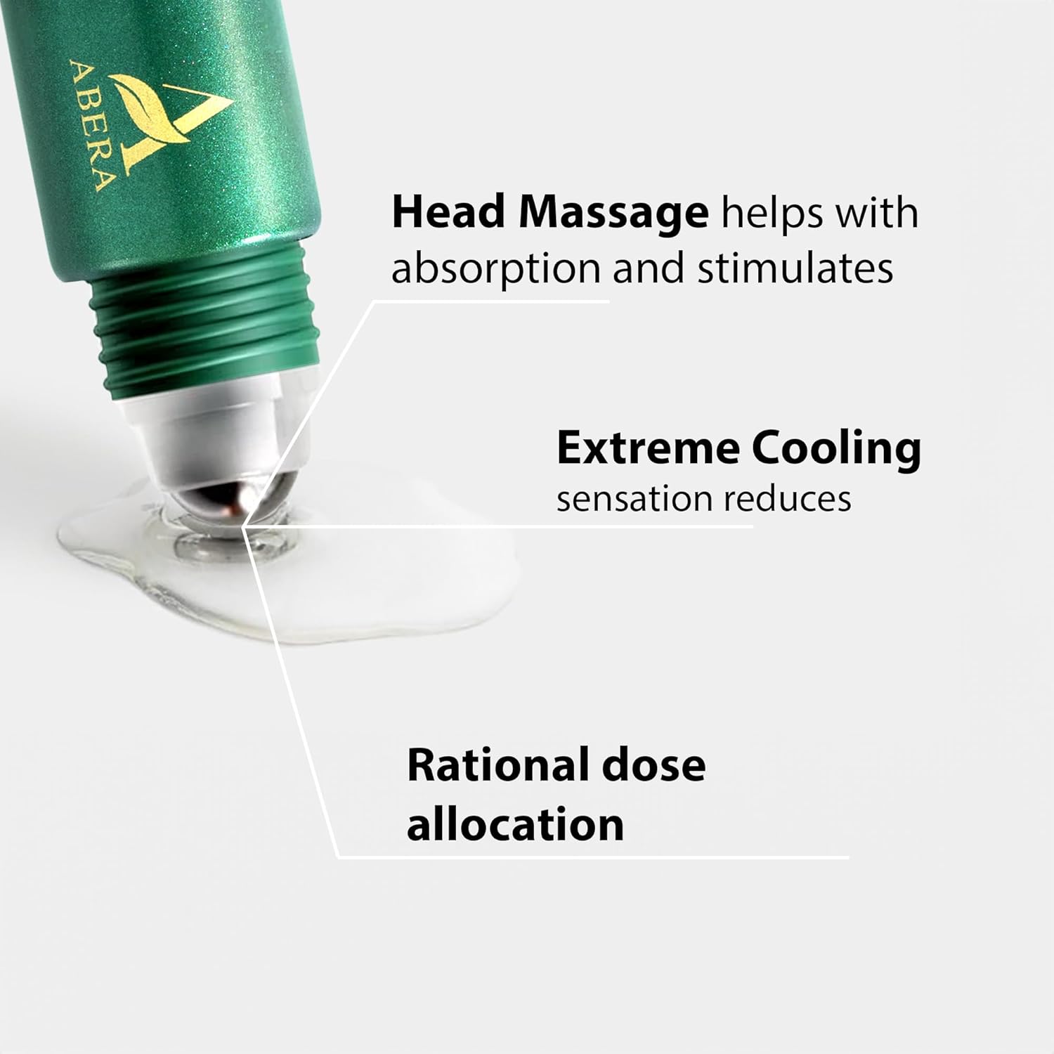 Abera Eye Roller Serum – Eye Bags Treatment For Men with Mint, Vitamin C & Peptides – Cooling Roller for Puffiness & Dark Circles – 0.34 Fl Oz